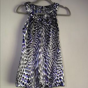 Iz Byer Black, Purple and White Sleeveless Blouse